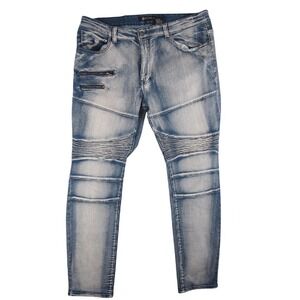 VTG 90s Rocawear Jeans Mens 40x30 Slim Fit Blue Faded‎ Washed Excellent